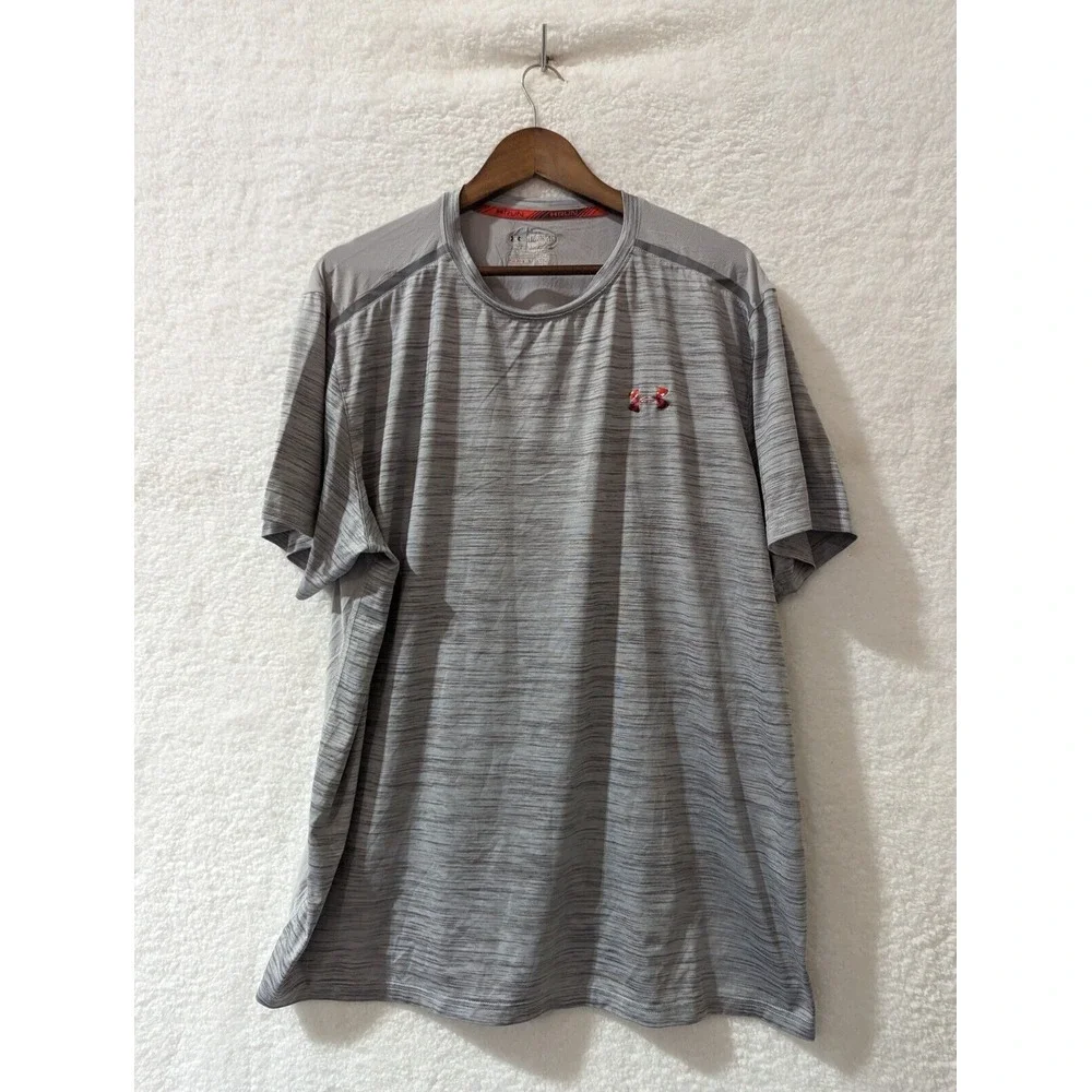 Under Armour Coolswitch Run Podium‎ T-Shirt Grey HeatGear 2XL